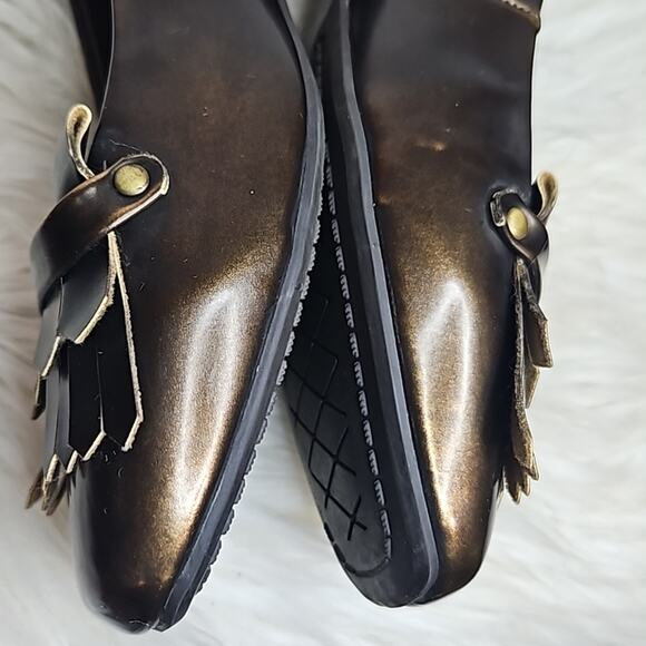 Rialto Pewter Flats Loafers Metallic Silver with Kiltie Vegan Azalea - Picture 4 of 8